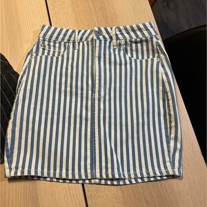 Garage denim skirt ladies small, size small Blue and White Striped Women's Skirt